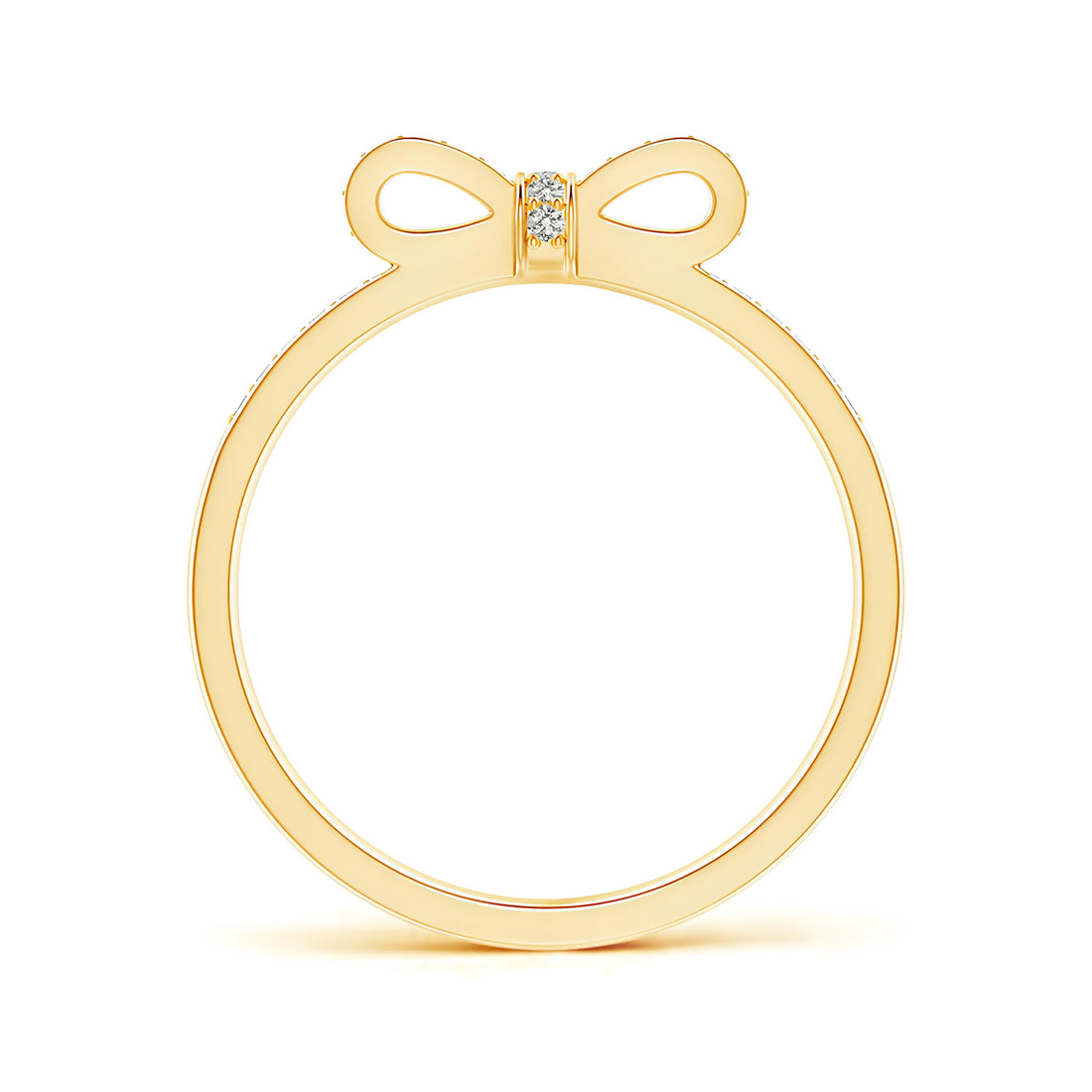 Bow Tie Design Half Eternity Wedding Ring EF VS/SI Lab-Created Diamond Band for Women in 14K Solid Gold