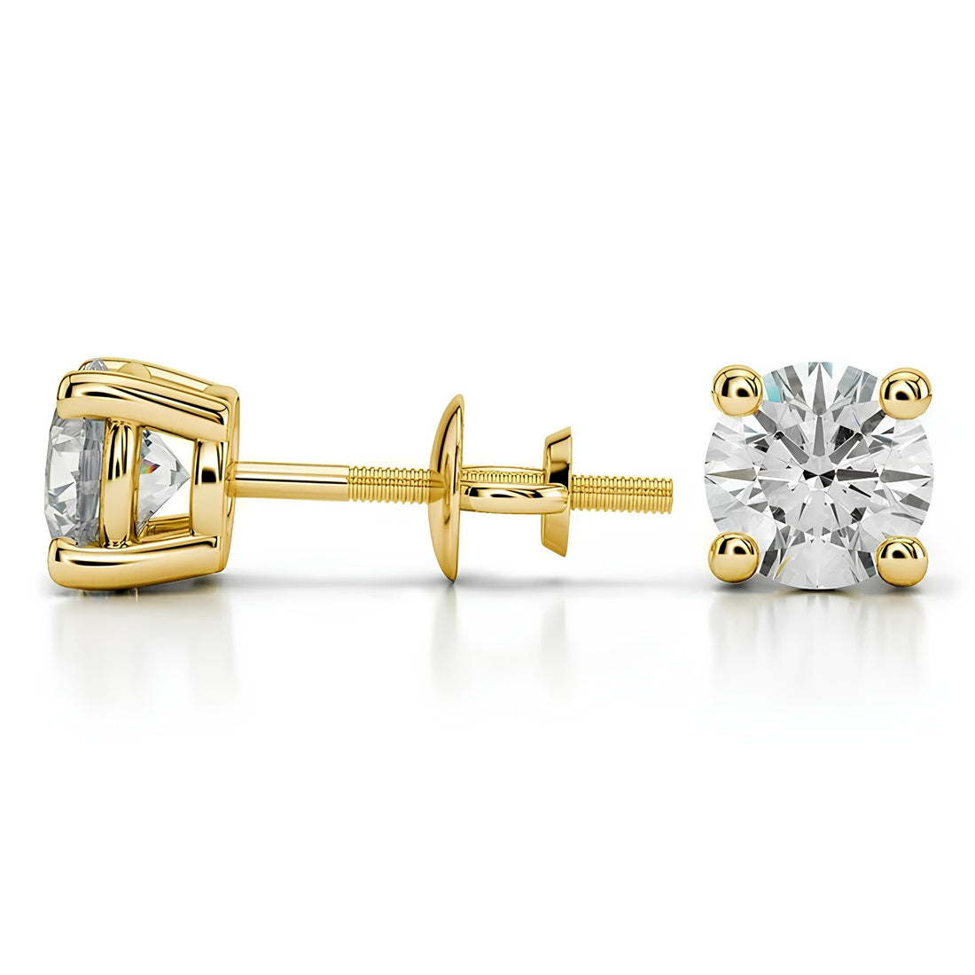 0.25 - 4.00 TCW Round Cut Lab Grown Diamond Wedding Earrings, Round Diamond Studs, Stud Earrings for Women, Birthday / Anniversary Gifts