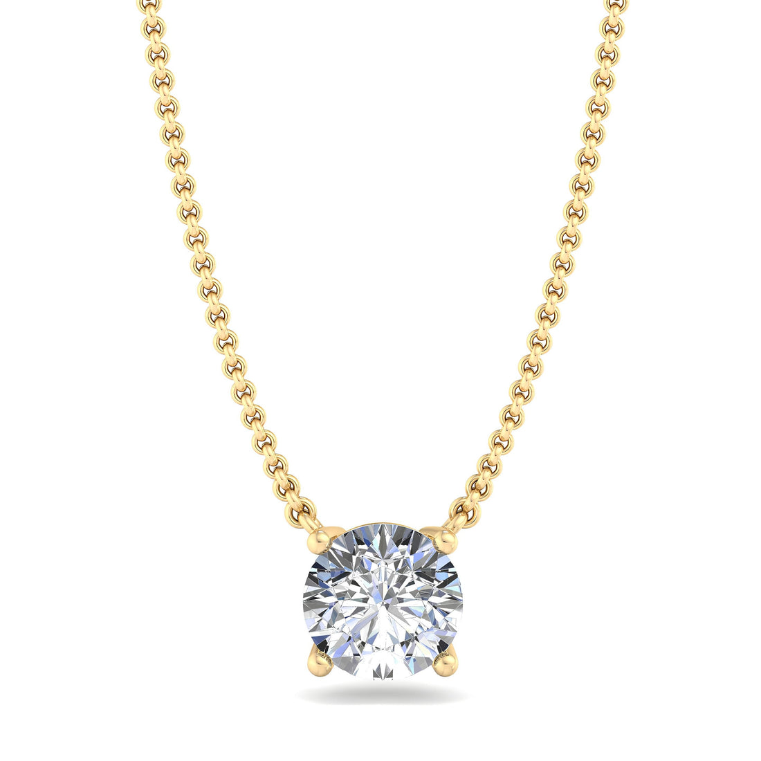 0.25 to 2.00 CTW EF VS/SI Lab-Grown Round Diamond Pendant Necklace Certified, 14K Gold Jewelry Gift