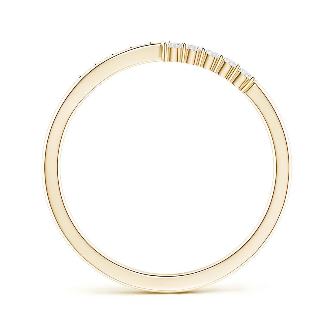 Delicate Diamond Ring Lab Created Diamond 14K Solid Rose Gold Wedding Band Woman's Half Eternity Wedding Ring