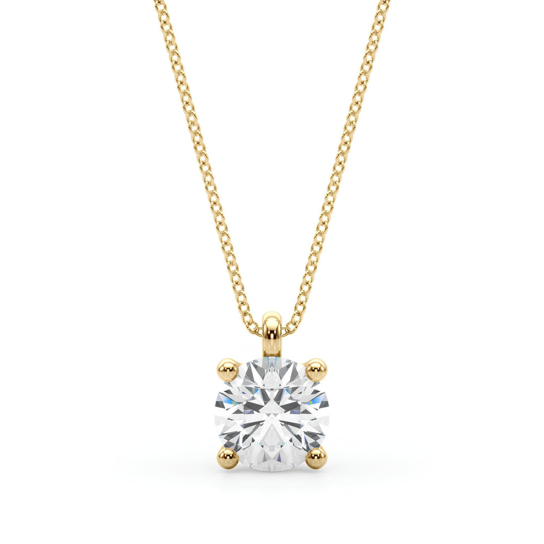 0.25 to 2.00 CTW Lab-Grown Round Diamond Pendant Necklace IGI Certified EF VS/SI 14K Gold Anniversary Gift for Her or Wife