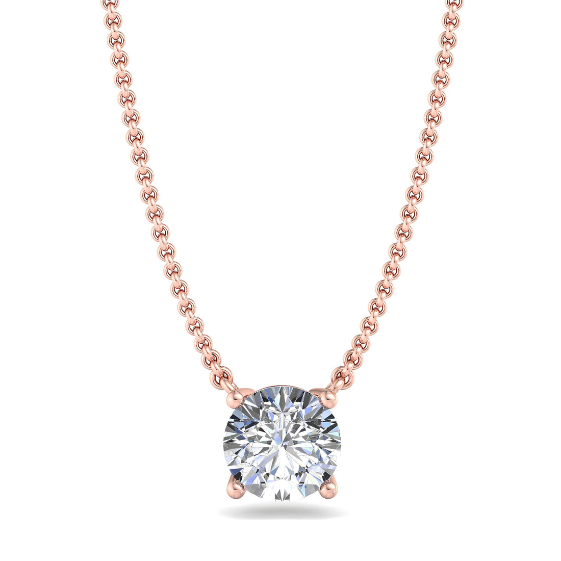 0.25 to 2.00 CTW EF VS/SI Lab-Grown Round Diamond Pendant Necklace Certified, 14K Gold Jewelry Gift
