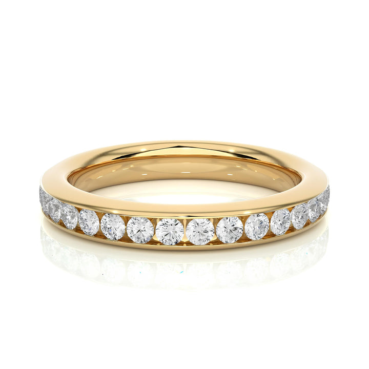 2.00MM Lab-Grown Diamond Half Eternity Band – Channel-Set VS/SI Diamonds 14K Gold | Unique Wedding Ring