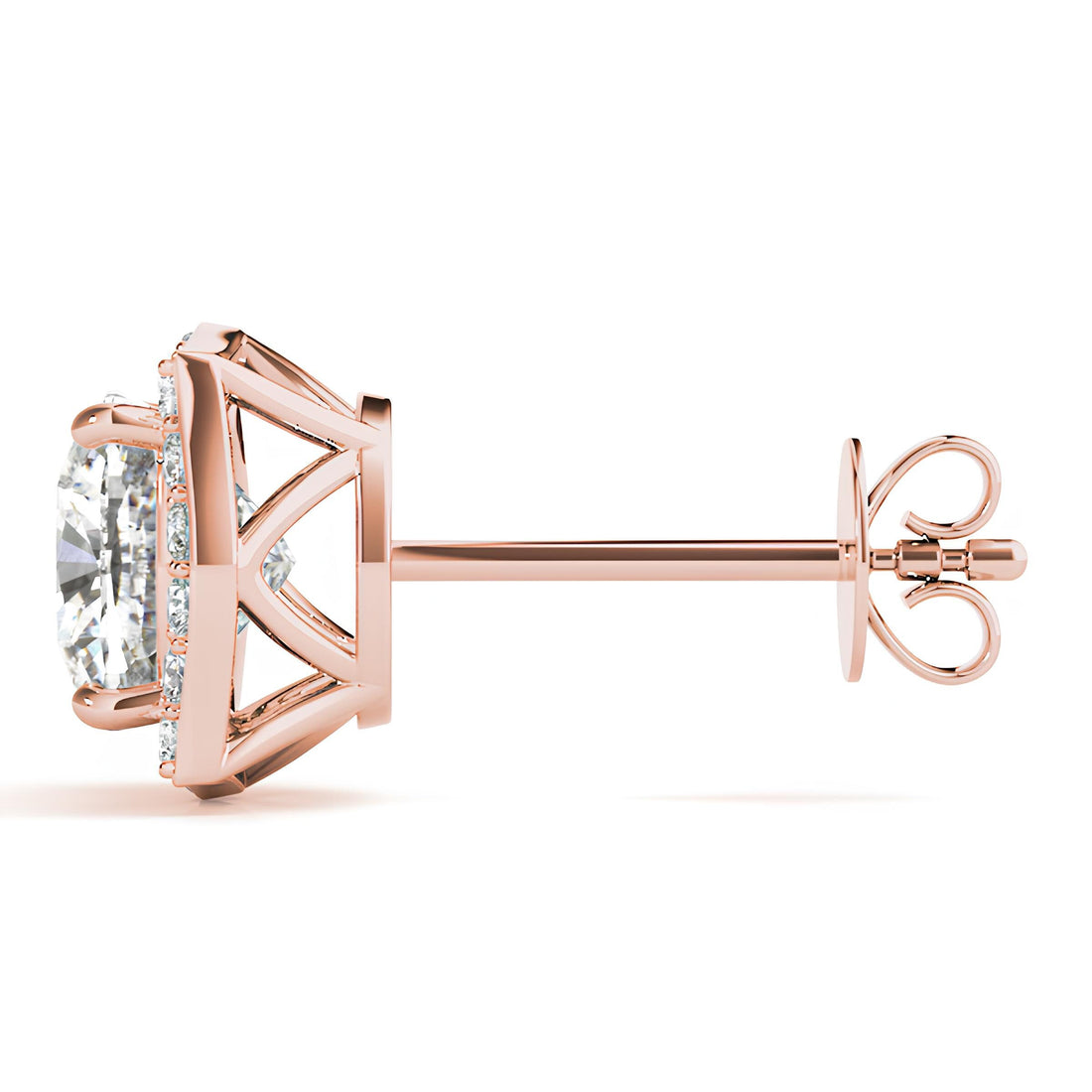 0.25–4.00 Carat Round Lab-Grown Diamond Halo Stud Earrings 14K Gold Earrings for Her Perfect for Valentine’s Day or Anniversary Gifts