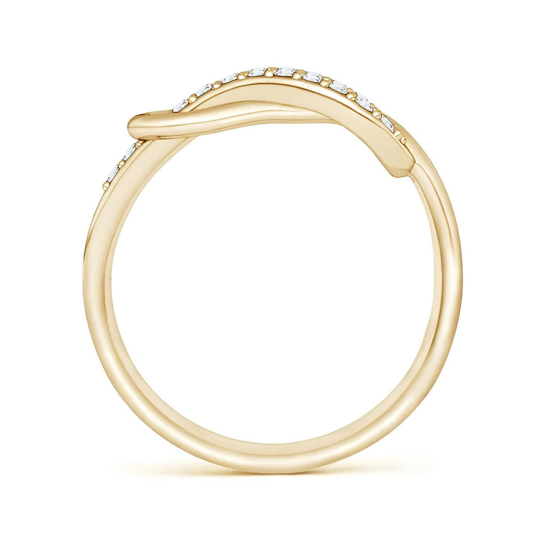 Delicate Infinity Love Knot Ring – Lab-Created Diamonds 14K Solid Gold| Women's Half Eternity Wedding Band