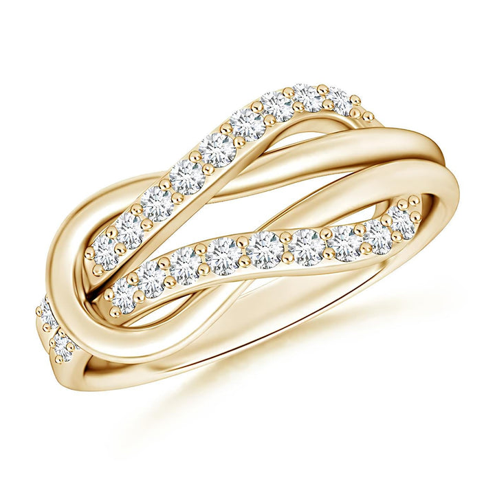 Delicate Infinity Love Knot Ring – Lab-Created Diamonds 14K Solid Gold| Women's Half Eternity Wedding Band