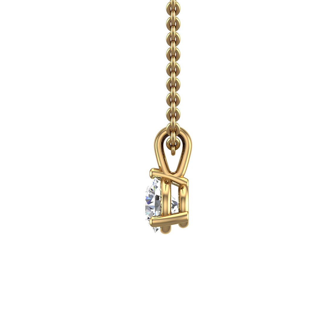 Solitaire 0.50 to 2.00 Ctw EF VS/SI Lab Grown Round Diamond Pendant Necklace