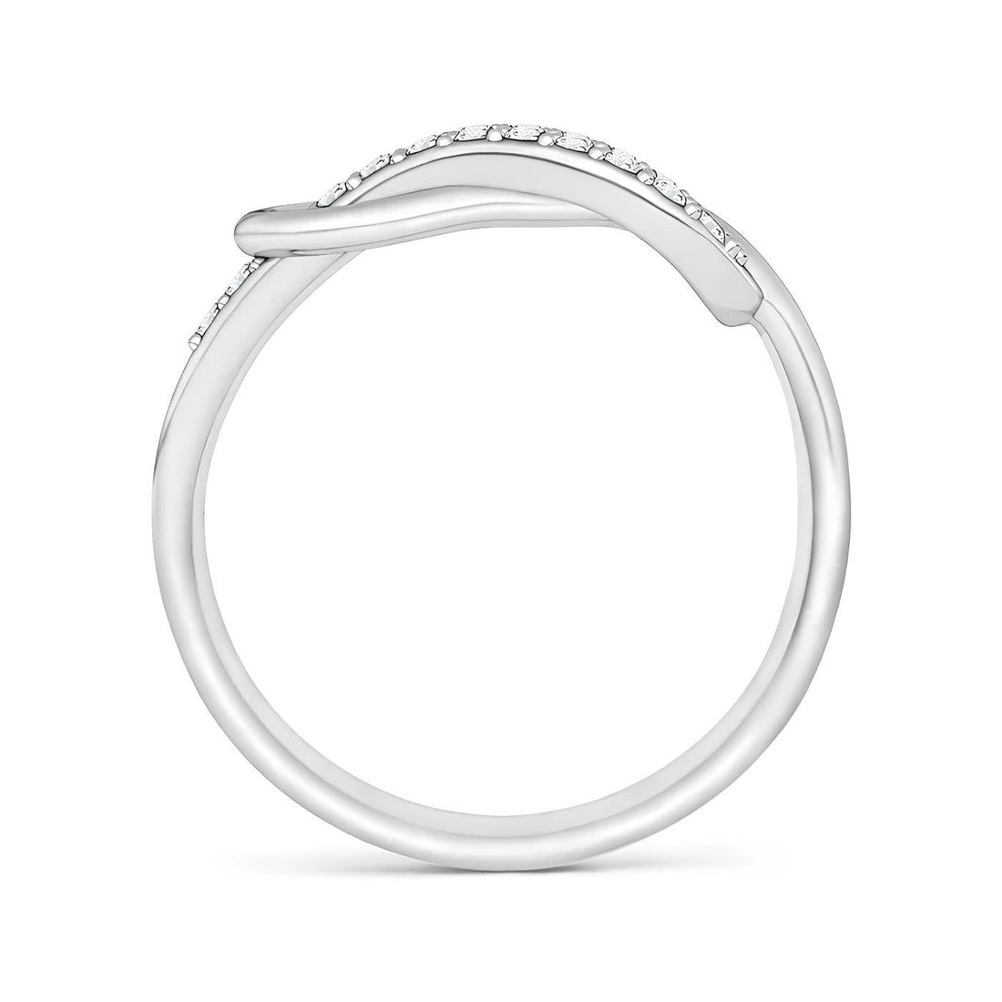 Delicate Infinity Love Knot Ring – Lab-Created Diamonds 14K Solid Gold| Women's Half Eternity Wedding Band