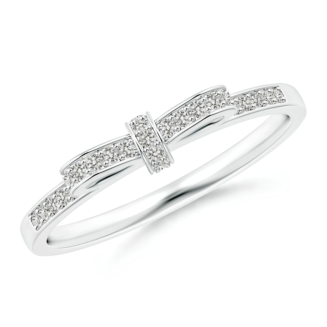 Bow Tie Design Half Eternity Wedding Ring EF VS/SI Lab-Created Diamond Band for Women in 14K Solid Gold
