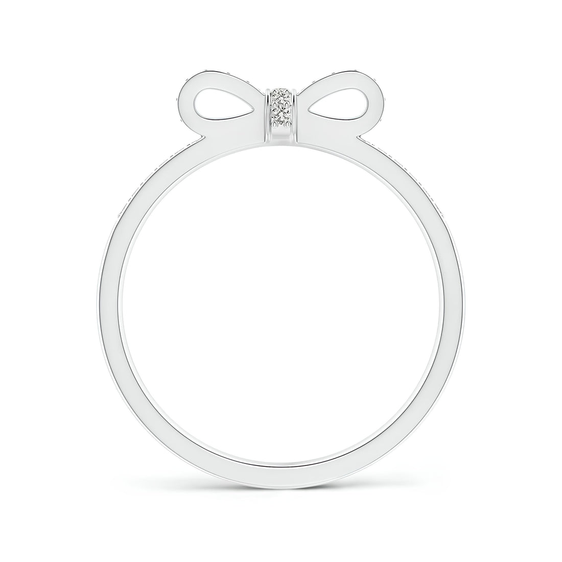 Bow Tie Design Half Eternity Wedding Ring EF VS/SI Lab-Created Diamond Band for Women in 14K Solid Gold