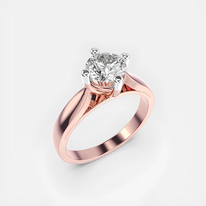 1 Carat Round Solitaire Ring – EF VS/SI Lab-Created Diamond in 14K Solid Gold | Women's Engagement Ring or Wedding Band