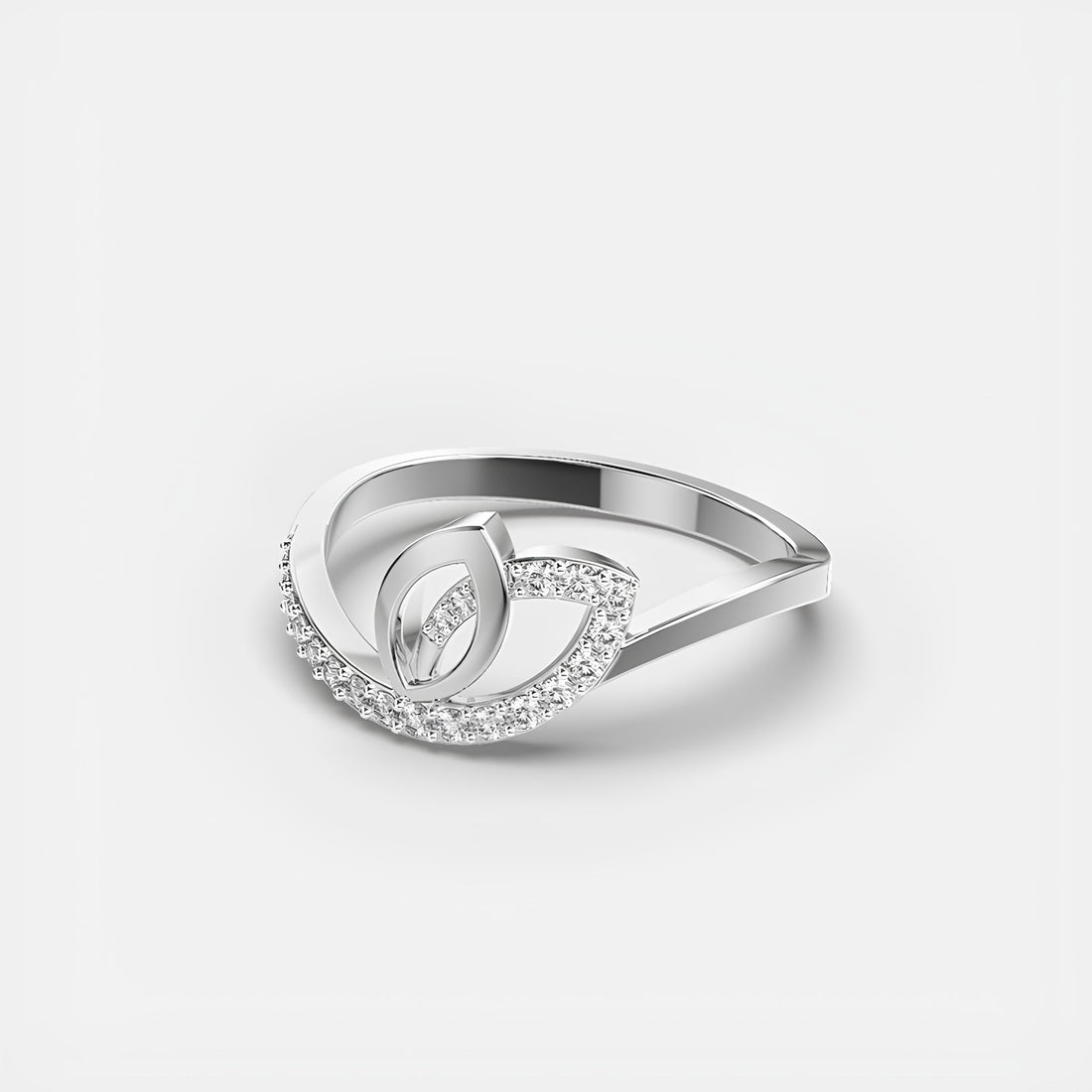 Butterfly Wings EF VS/SI Lab-Created Diamond Half Eternity Wedding Band – 14K Solid Gold