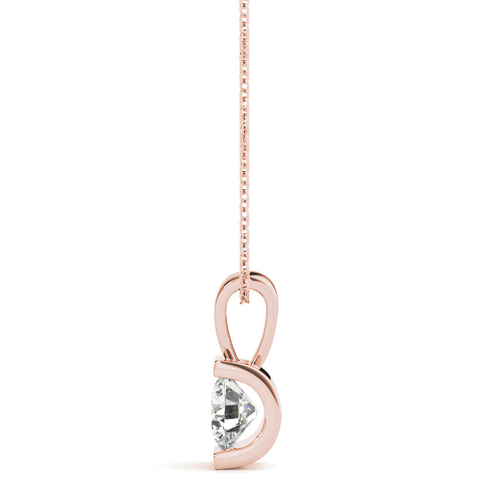 0.50 to 2.00 Ctw Lab Grown Solitaire Round Certified Diamond Gold Pendant Necklace
