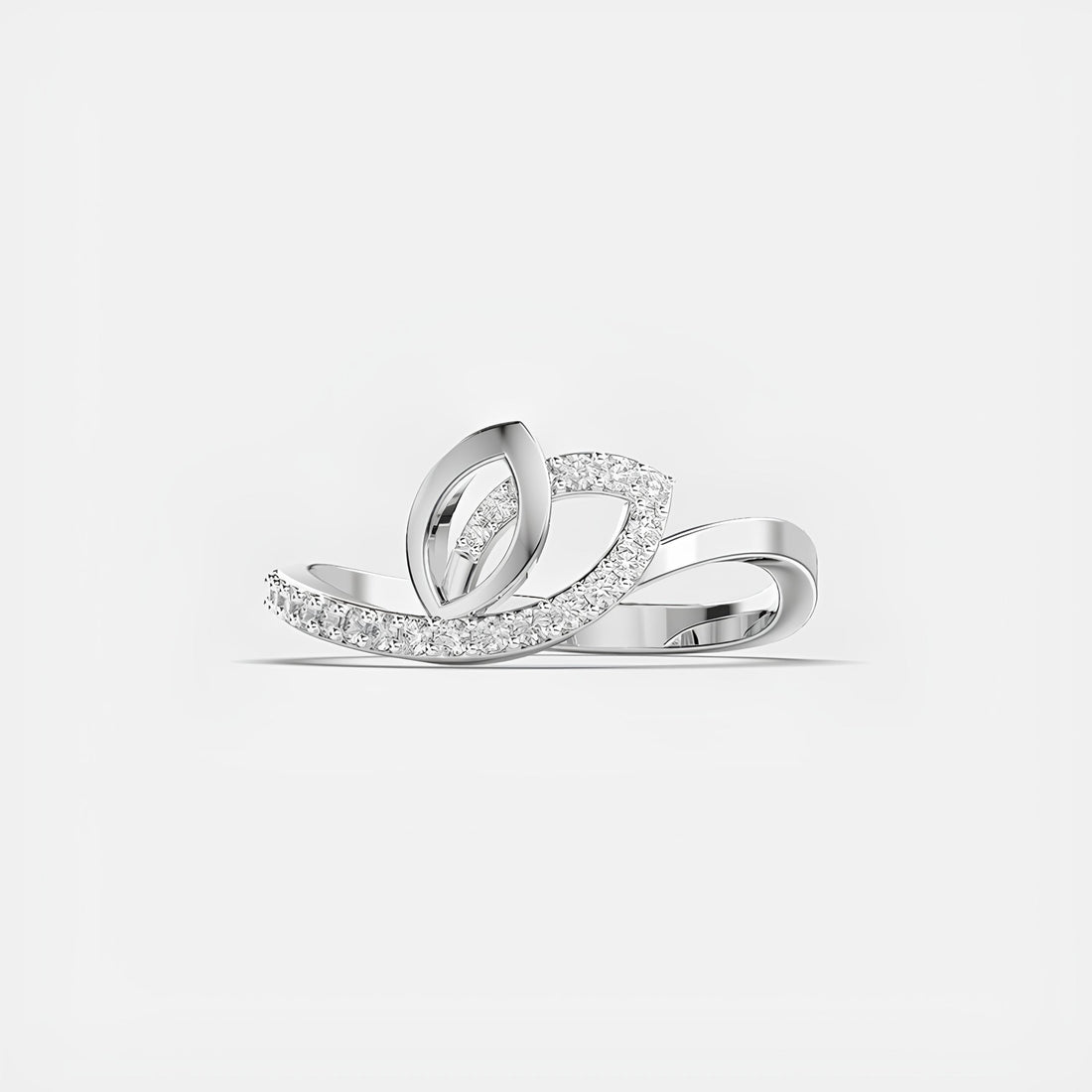 Butterfly Wings EF VS/SI Lab-Created Diamond Half Eternity Wedding Band – 14K Solid Gold