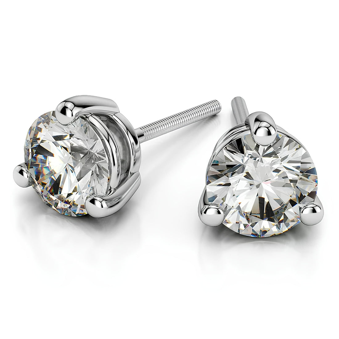 0.25–4.00 TCW Round Cut EF VS/SI Lab-Grown Diamond Martini Stud Earrings 14K Gold Wedding Earrings for Women