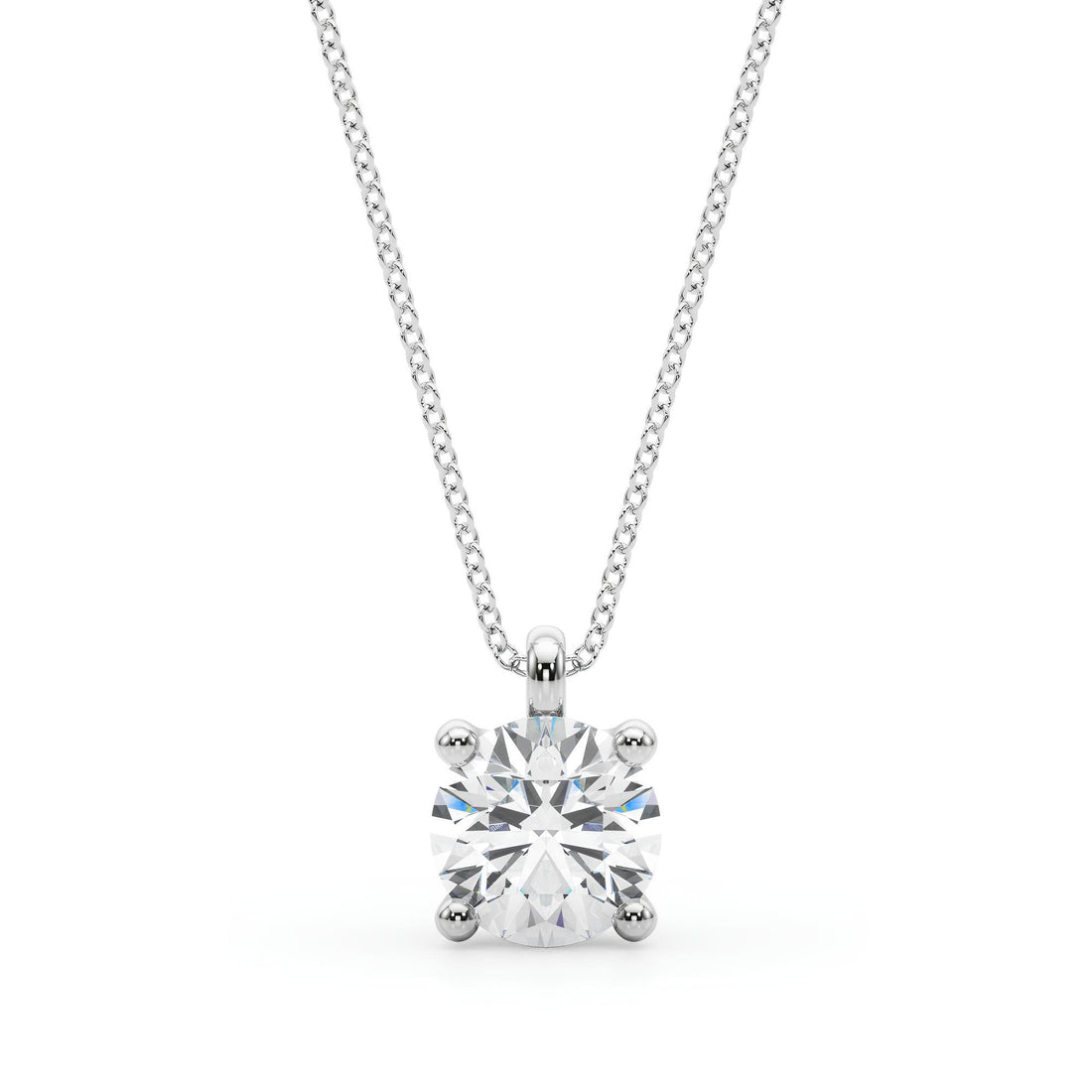 0.25 to 2.00 CTW Lab-Grown Round Diamond Pendant Necklace IGI Certified EF VS/SI 14K Gold Anniversary Gift for Her or Wife