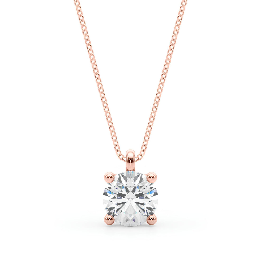 0.25 to 2.00 CTW Lab-Grown Round Diamond Pendant Necklace IGI Certified EF VS/SI 14K Gold Anniversary Gift for Her or Wife