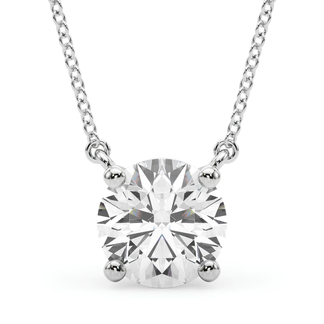 Lab-Grown Round Diamond Pendant Necklace IGI Certified EF VS/SI 0.25 to 2.00 CT 14K Gold Anniversary Gift for Her or Wife