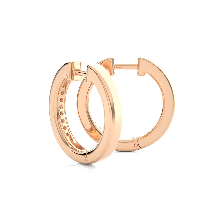 Hoop Earrings 14k Gold Round Diamond Channel Setting Huggie Hoop Earrings By Alikediamonds
