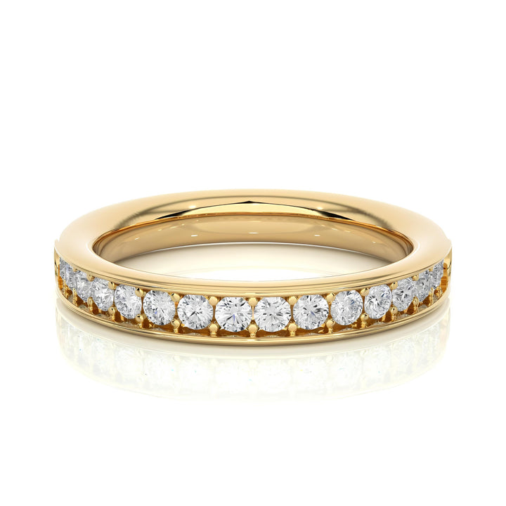 2.00MM EF VS/SI Lab-Grown Diamond Half Eternity Band – Channel-Set Band Ring 14K Gold, Unique Wedding Ring