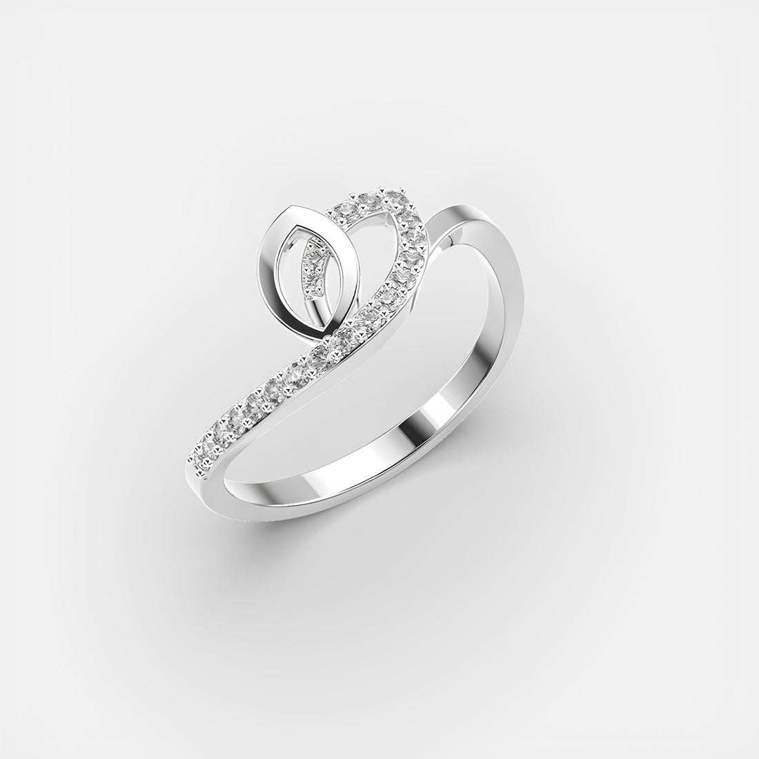Butterfly Wings EF VS/SI Lab-Created Diamond Half Eternity Wedding Band – 14K Solid Gold