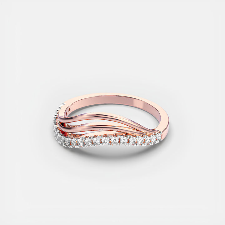 Delicate Round EF VS-SI Lab-Created Diamond Half Eternity Wedding Band – 14K Solid Gold