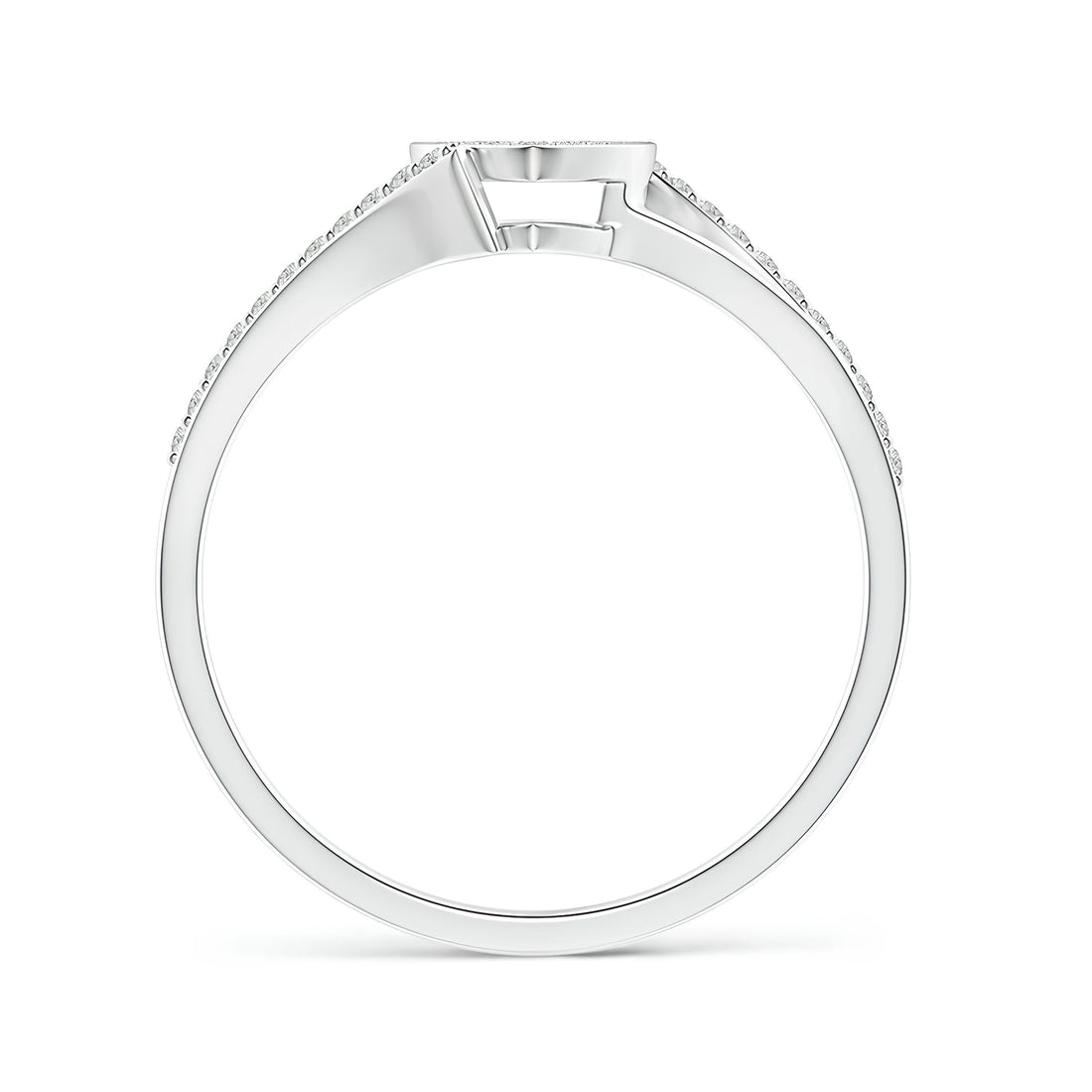 Composite Heart Diamond Ring EF VS/SI Lab-Created Diamond Half Eternity Wedding Band for Women in 14K Solid Gold