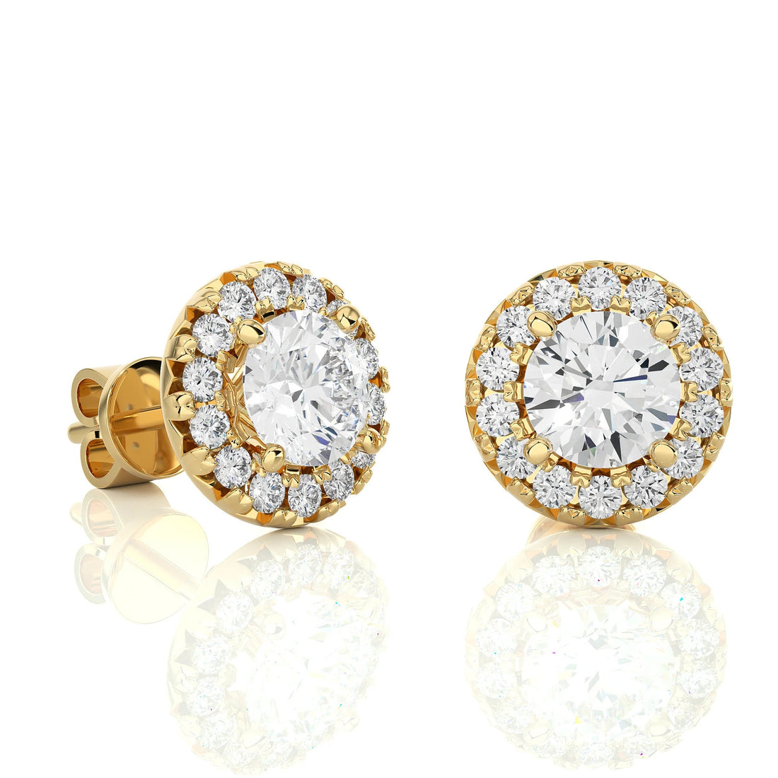 0.25–4.00 TCW Round Cut EF VS/SI Lab-Grown Diamond Halo Stud Earrings Elegant Gifts for Women, Perfect for Birthdays & Anniversaries
