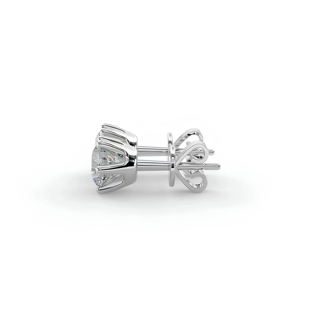 Dazzling EF VS/SI Lab-Grown Diamond Stud Earrings Sparkling 6-Prong Round Cut Design in 14K Gold