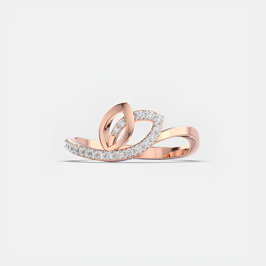 Butterfly Wings EF VS/SI Lab-Created Diamond Half Eternity Wedding Band – 14K Solid Gold