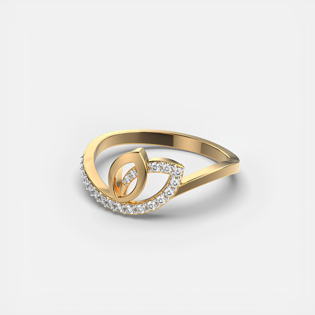 Butterfly Wings EF VS/SI Lab-Created Diamond Half Eternity Wedding Band – 14K Solid Gold