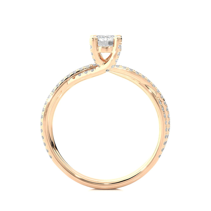 IGI Certified 1.00 Ct EF VS/SI Lab Grown Diamond Twisted Engagement Ring / 14k Real Gold Ring / Anniversary Ring Birthday Gift Wedding Gift