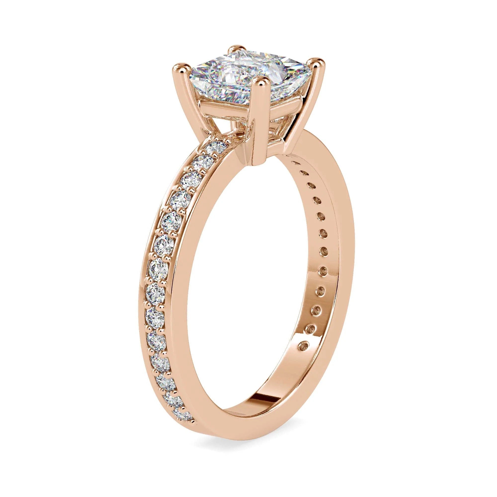 IGI Certified 1.00 Ct Lab-Grown Princess Diamond Engagement Ring – Solitaire Style in 14K Solid Gold – Perfect Wedding & Anniversary Gift