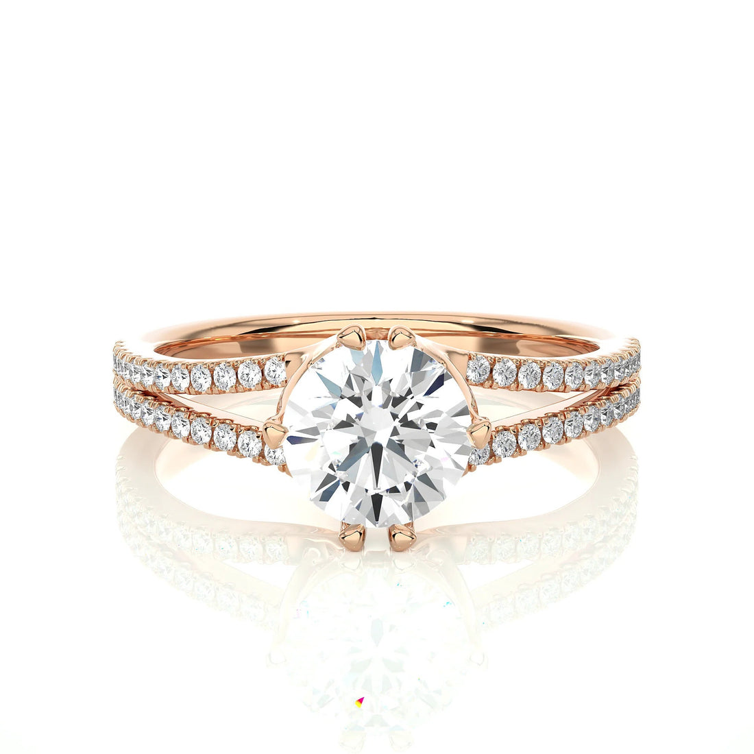 1.30 Ct IGI Certified EF VS/SI Lab Grown Diamond Solitaire Engagement Ring with 6-Prong Setting 14K Gold & Platinum