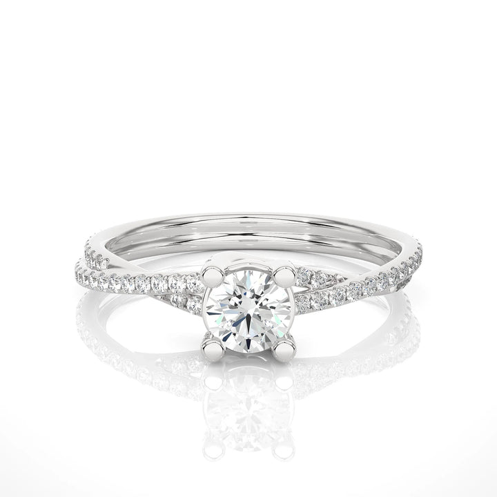 IGI Certified 1.00 Ct EF VS/SI Lab Grown Diamond Twisted Engagement Ring / 14k Real Gold Ring / Anniversary Ring Birthday Gift Wedding Gift