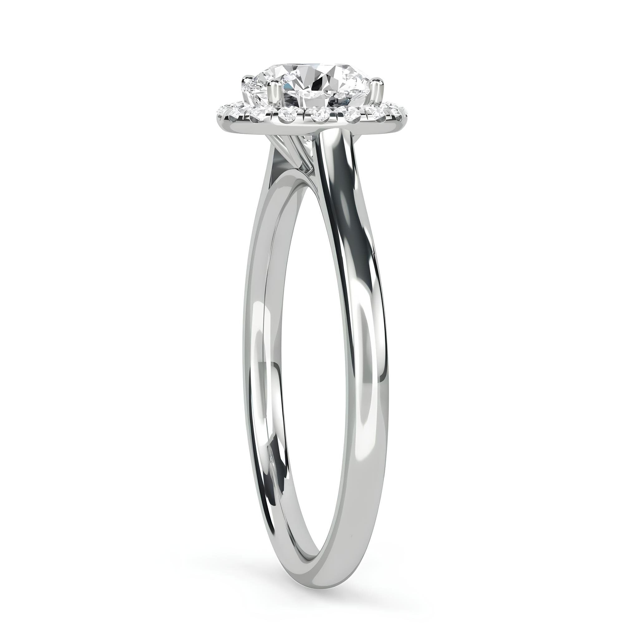 2.00 CTW Round Lab-Grown Diamond Halo Engagement Ring – EF VS/SI Certified Diamonds – Elegant Round Cut Diamond Ring for Women