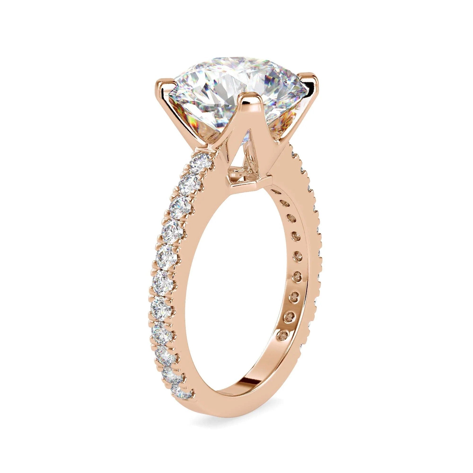 Certified 2.00 CT Lab-Grown Diamond Solitaire Engagement Ring – 14K Solid Gold with Conflict-Free EF VS/SI Diamonds
