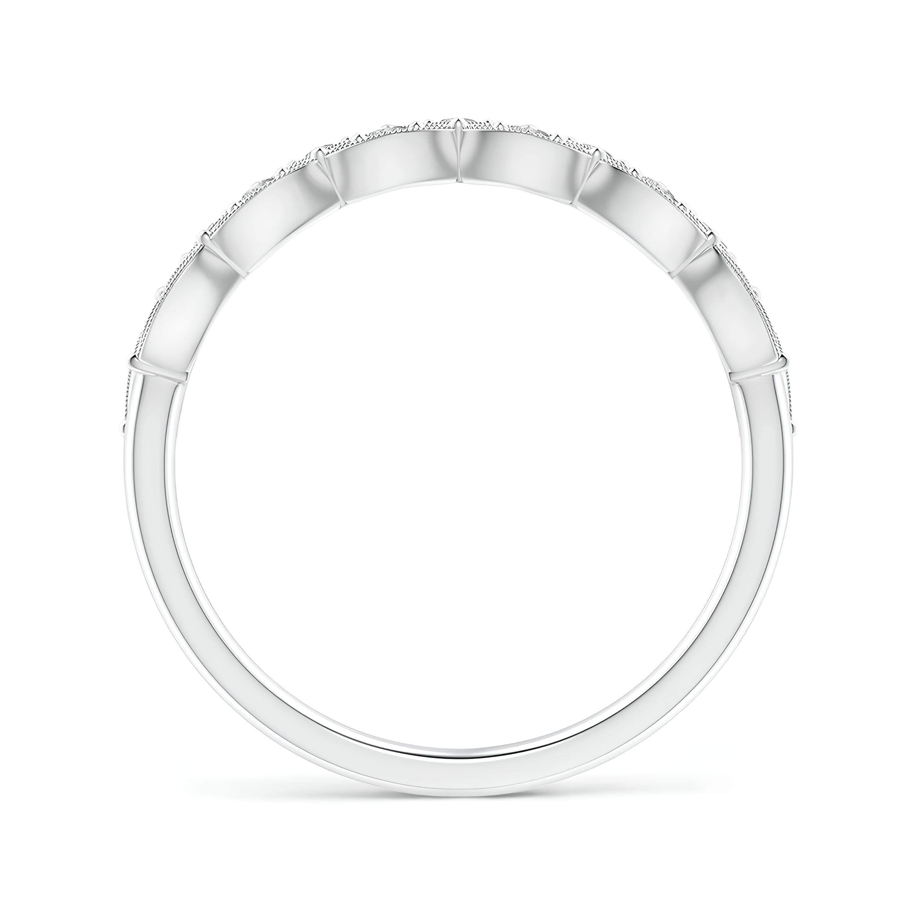 Leaf Cutout Wedding Band – EF VS/SI Lab-Created Diamonds in 14K Solid Gold | Women's Half Eternity Engagement Ring