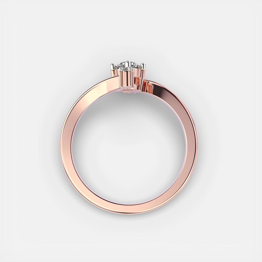 Elegant Diamond Ring ,Lab Created Diamond , 14K Solid White Gold ,Wedding Band ,Woman's Eternity Ring
