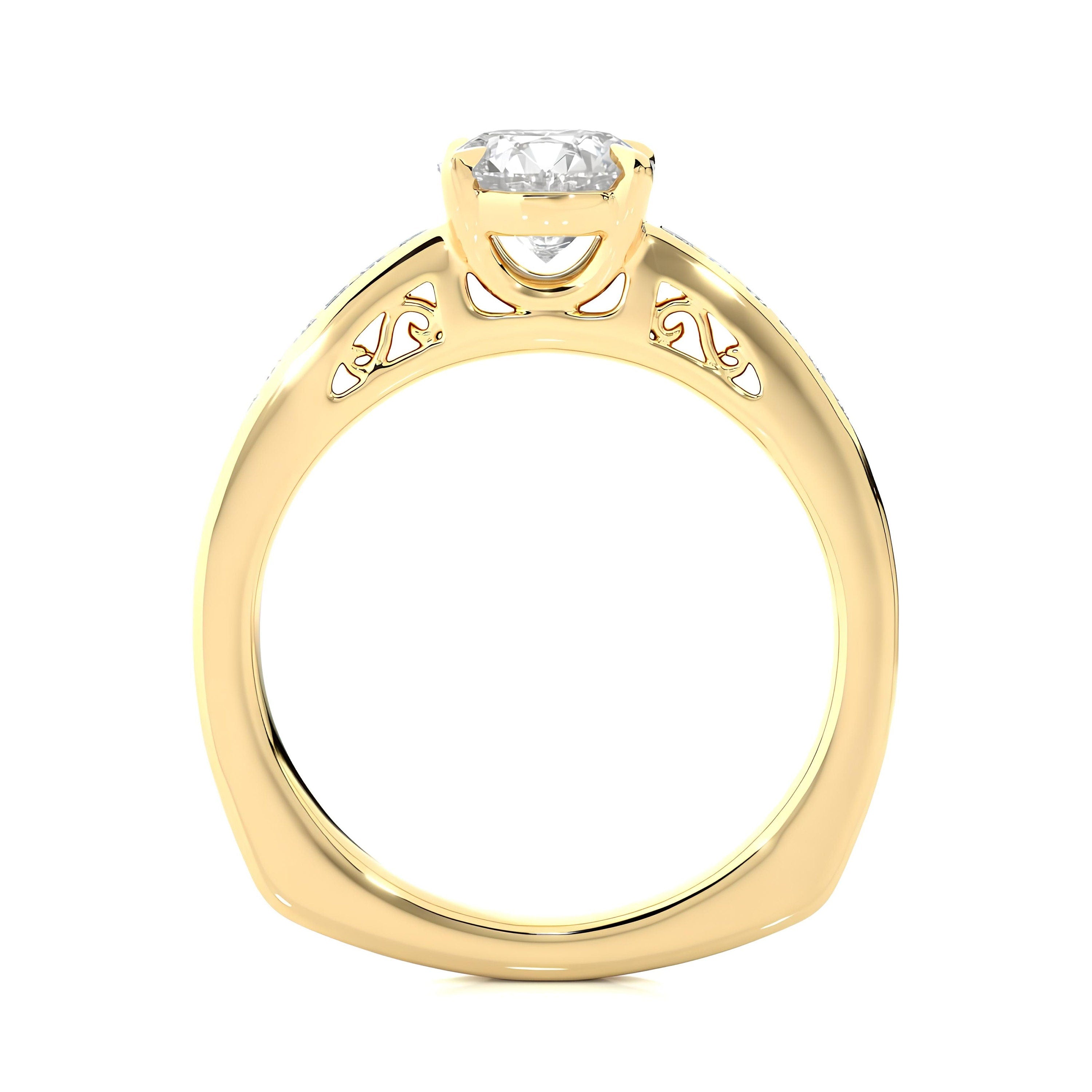 1.00 Ct IGI Certified EF VS/SI Lab-Grown Diamond Solitaire Engagement Ring / 14K Gold & Platinum Setting / Perfect Wedding or Anniversary Gift
