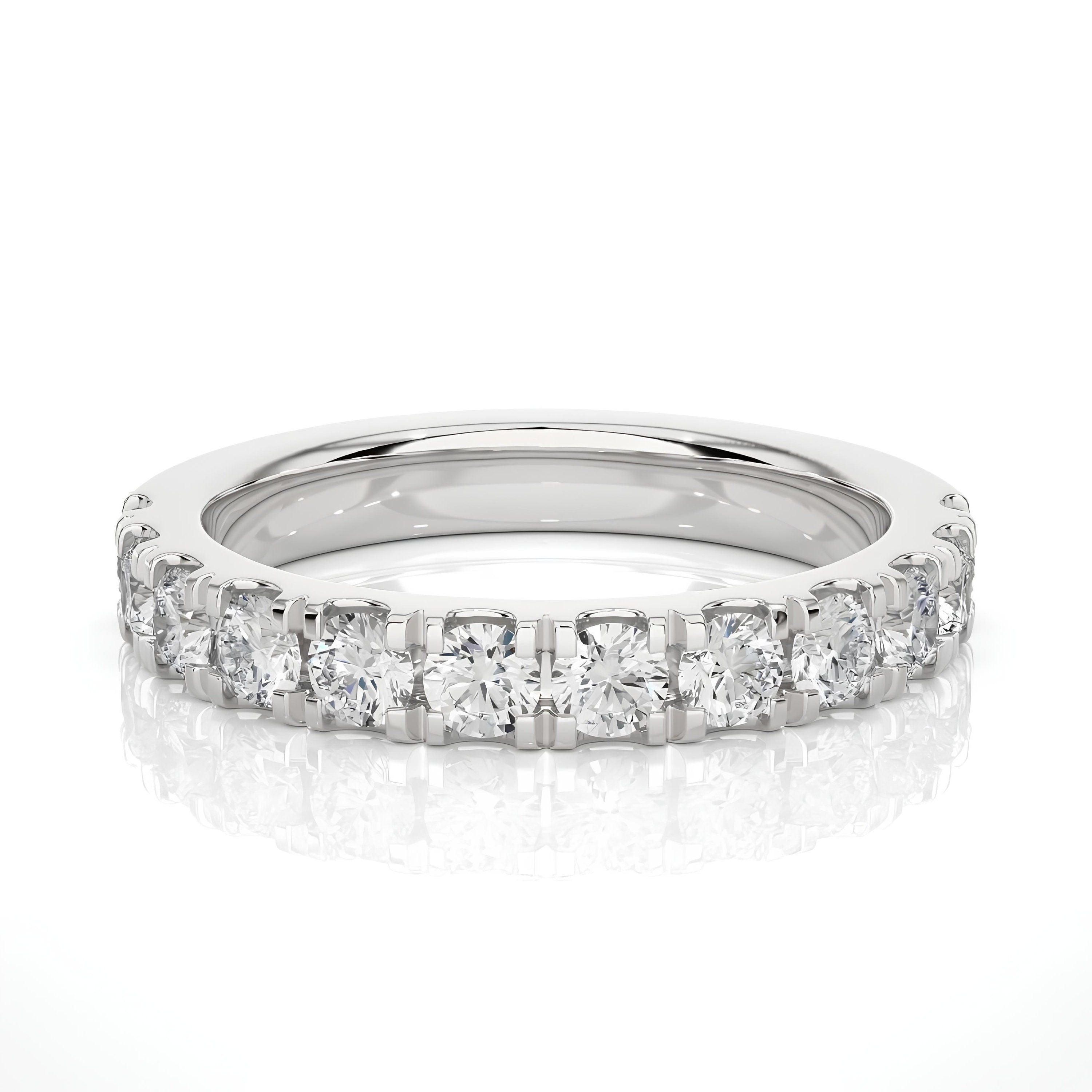 2.75mm Round Brilliant Cut Lab-Grown Diamond Wedding 14K Gold Eternity Band – Elegant Gift for Her