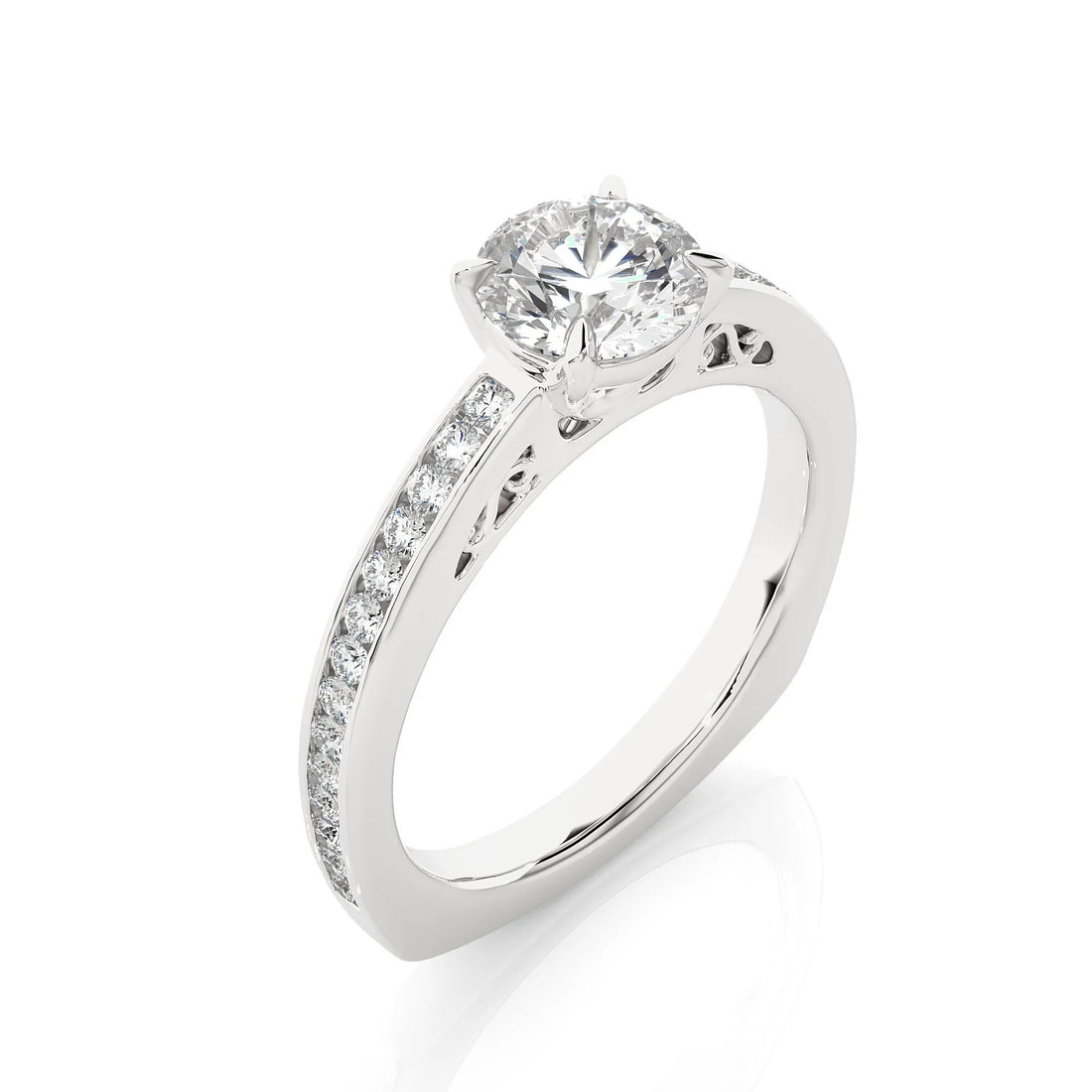 1.00 CTW IGI Certified EF VS/SI Lab-Grown Diamond Solitaire Engagement Ring in Elegant Basket Setting / 14K Real Gold / Conflict-Free Diamond Ring