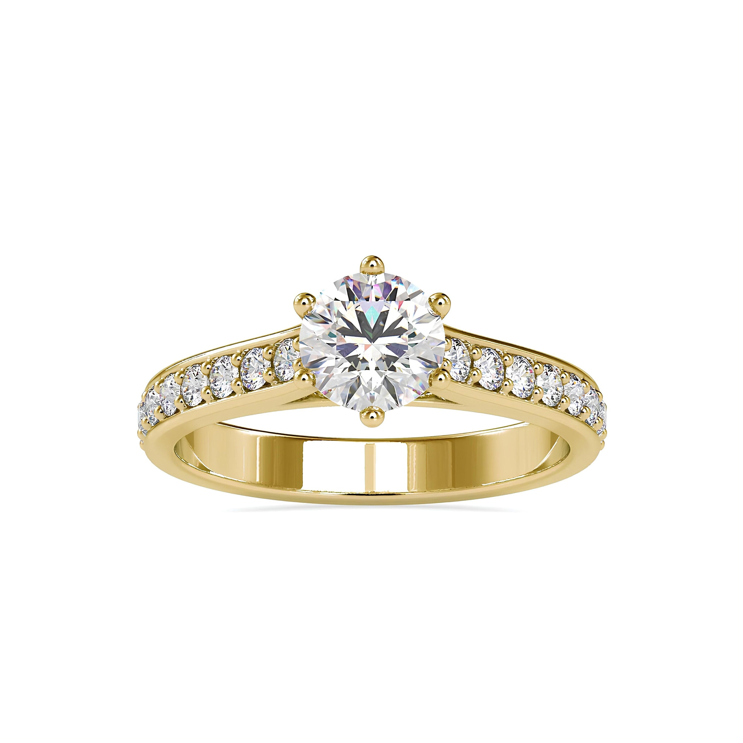 Glamorous Enchantment: IGI Certified EF VS/SI Lab-Grown Diamond Solitaire Engagement Ring in 14K Gold – Elegant and Timeless