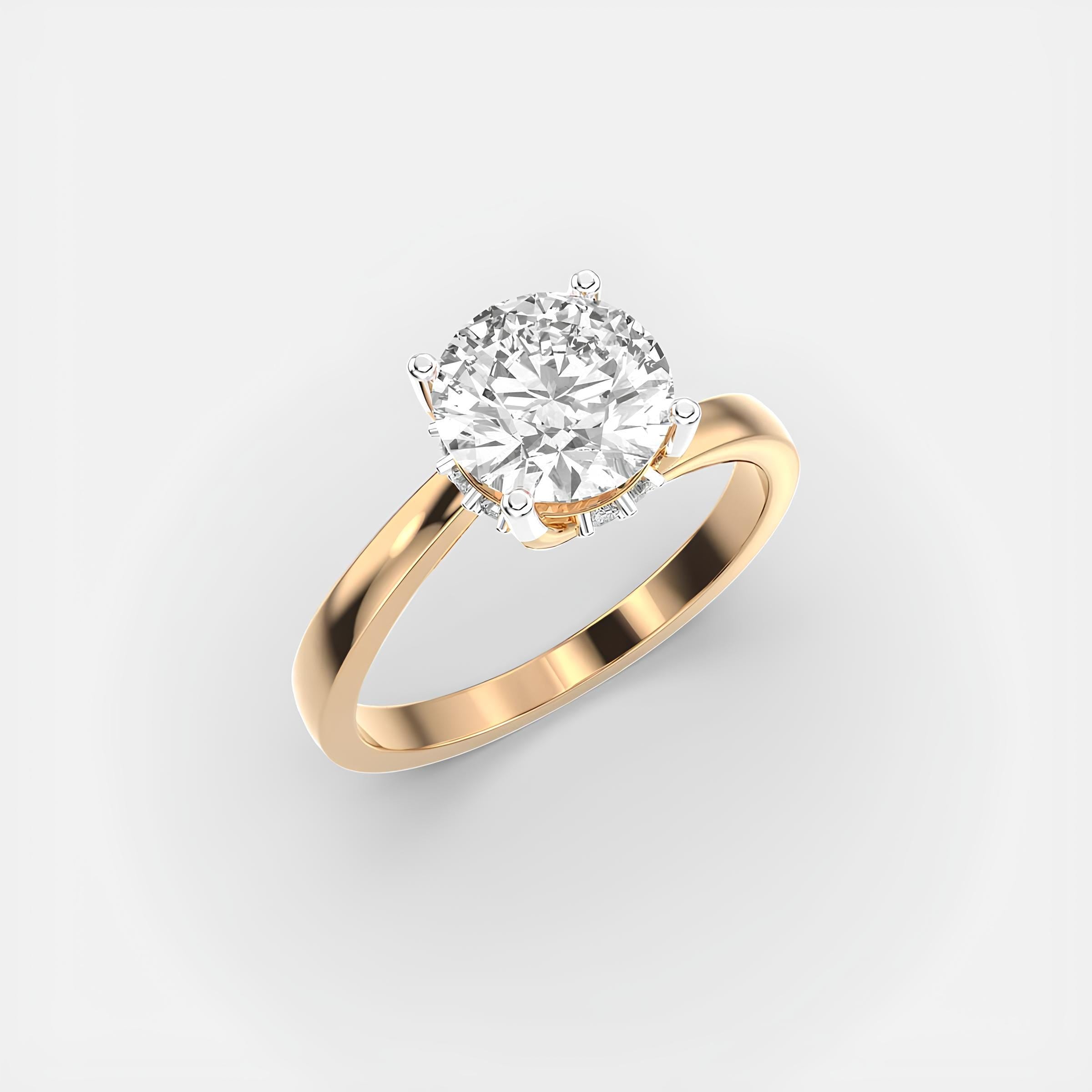 Classic Solitaire Ring – EF VS/SI Lab-Grown Diamond in 14K White Gold, Yellow Gold, or Platinum | Engagement or Wedding Gift