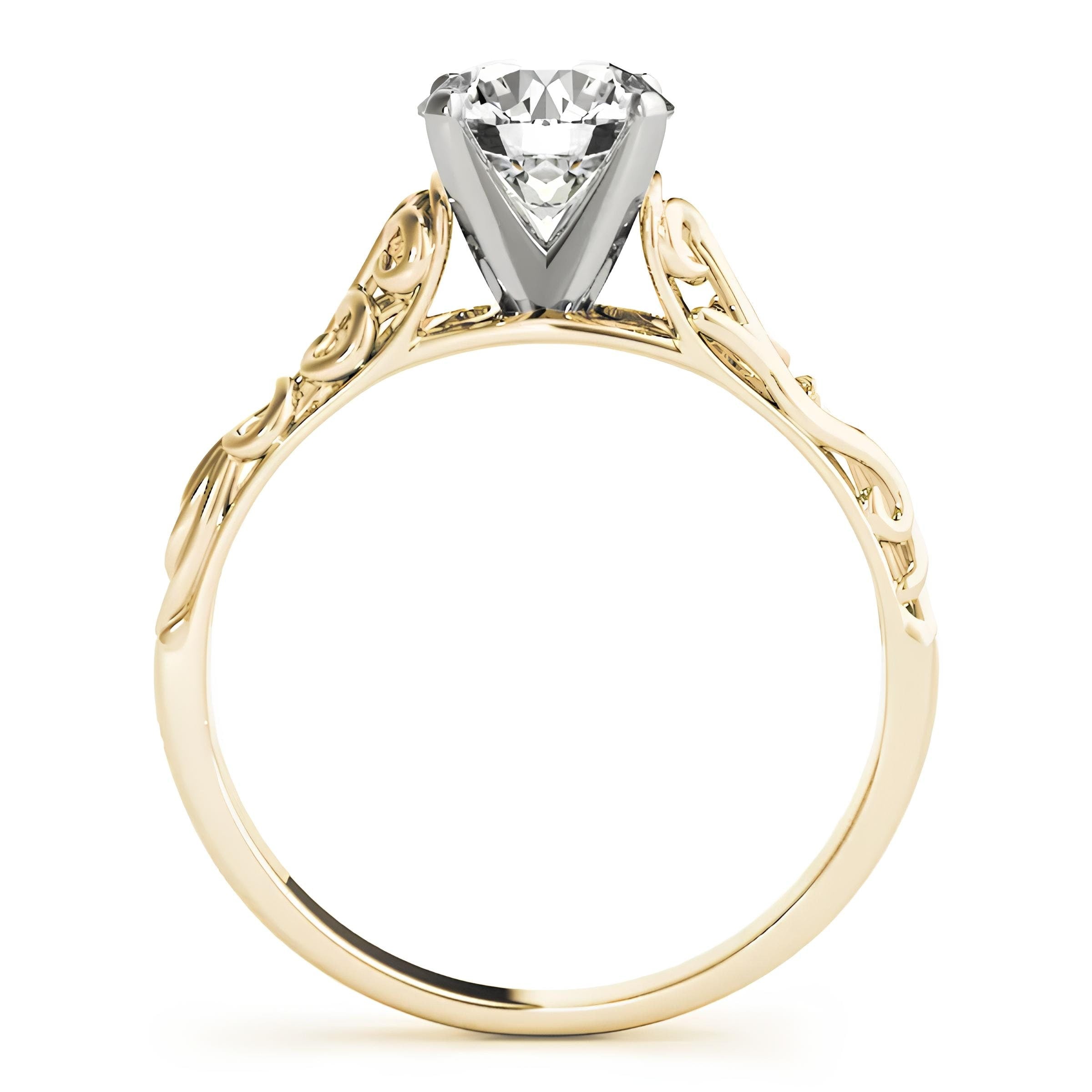 Margaret Vintage Engagement Ring – IGI Certified 0.25–2.00 CT VS/SI Lab-Grown Diamond Solitaire | 14K Real Gold Wedding Ring