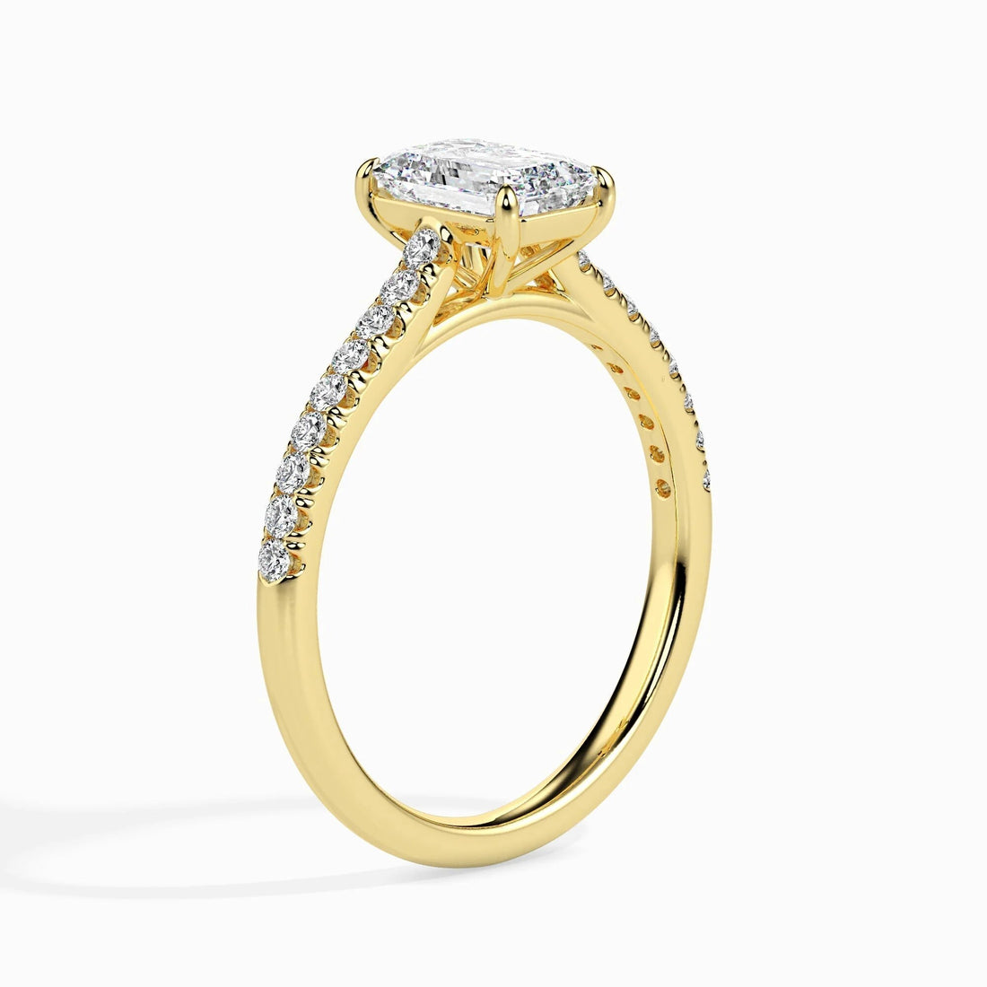 Certified 0.50 Ct EF VS/SI Lab-Grown Emerald Cut Diamond Solitaire Engagement Ring – Conflict-Free Diamond Set in 14K Solid Gold