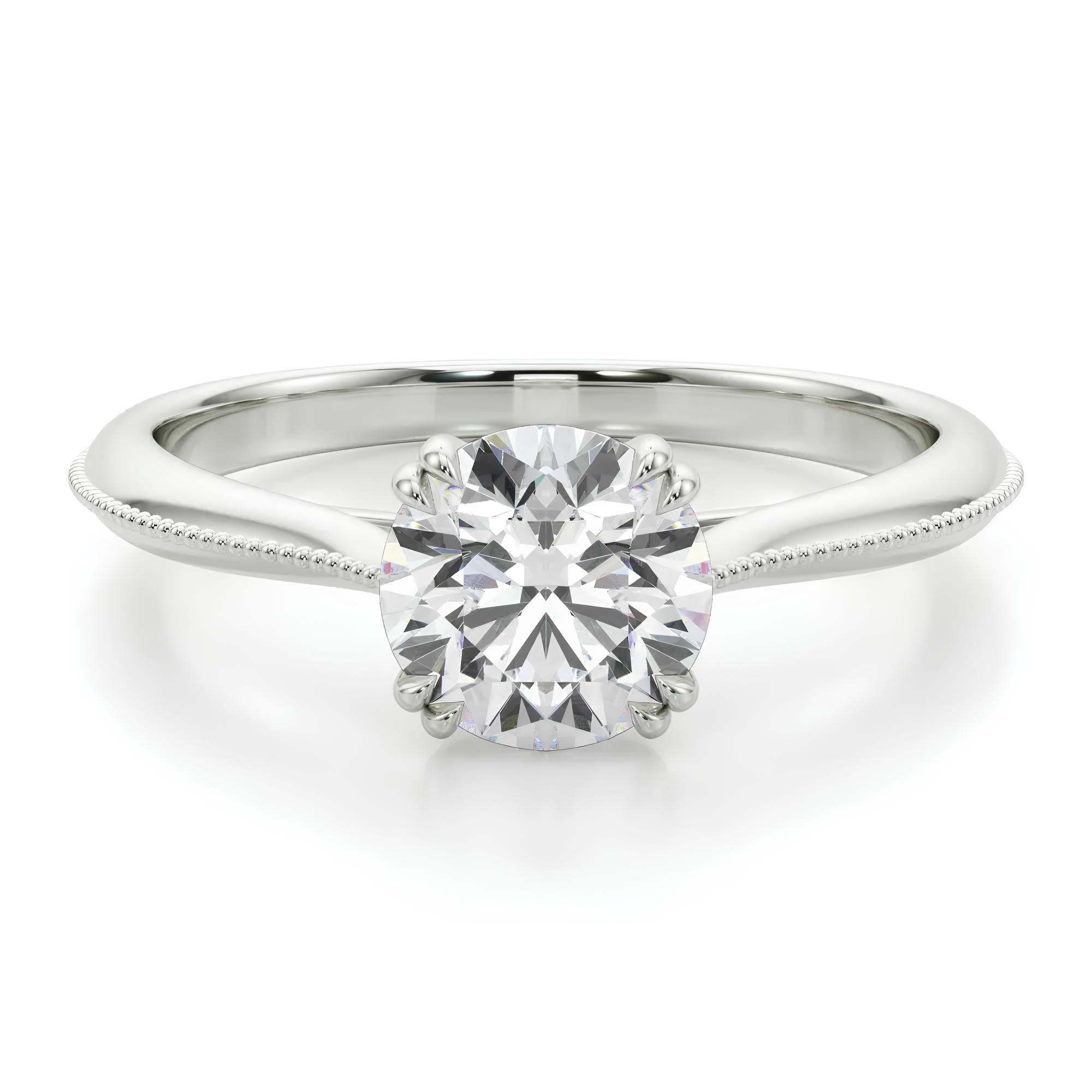 Polly Vintage Ring IGI Certified 0.25 - 2.00 Ct Lab Grown Diamond Solitaire Engagement Ring / 14K Real Gold Ring / Diamonds Wedding Rings