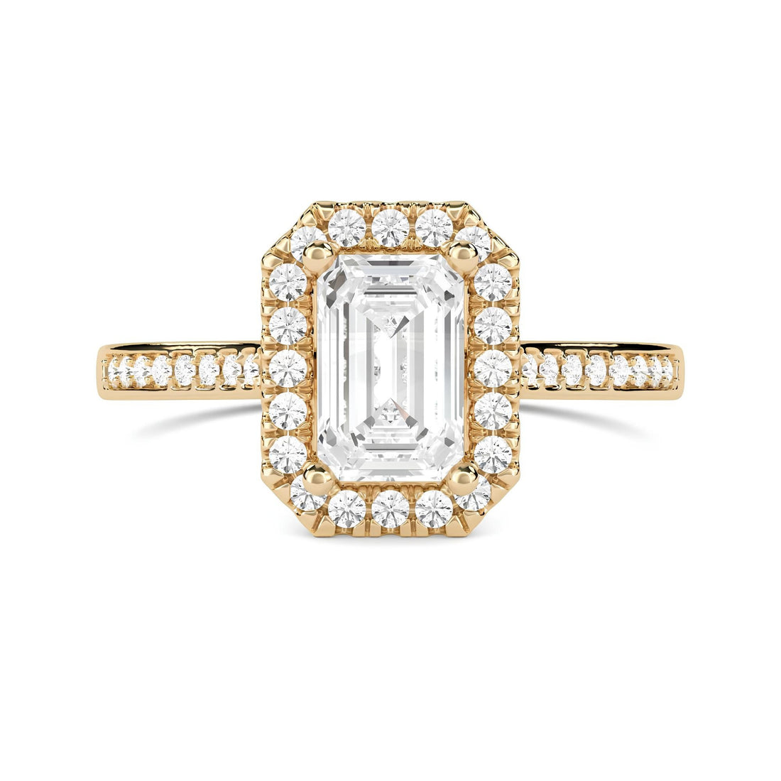 Stunning 1.00 CT EF VS/SI Lab-Grown Emerald Diamond Halo Ring in 14K Solid Gold IGI Certified Engagement or Wedding Ring