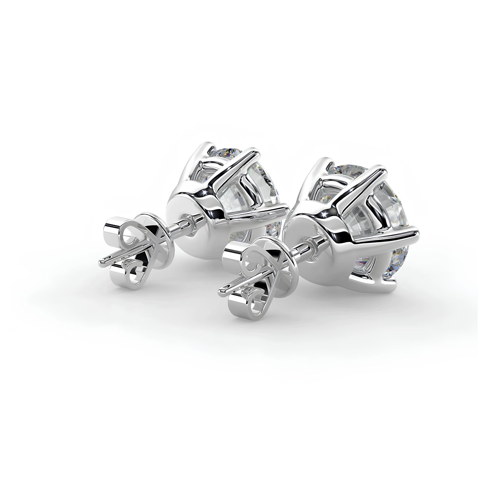 0.25–4.00 Ct Round Cut Lab-Grown Diamond Stud Earrings 6-Prong Wedding Earrings in 14K Gold Birthday & Anniversary Gifts for Women