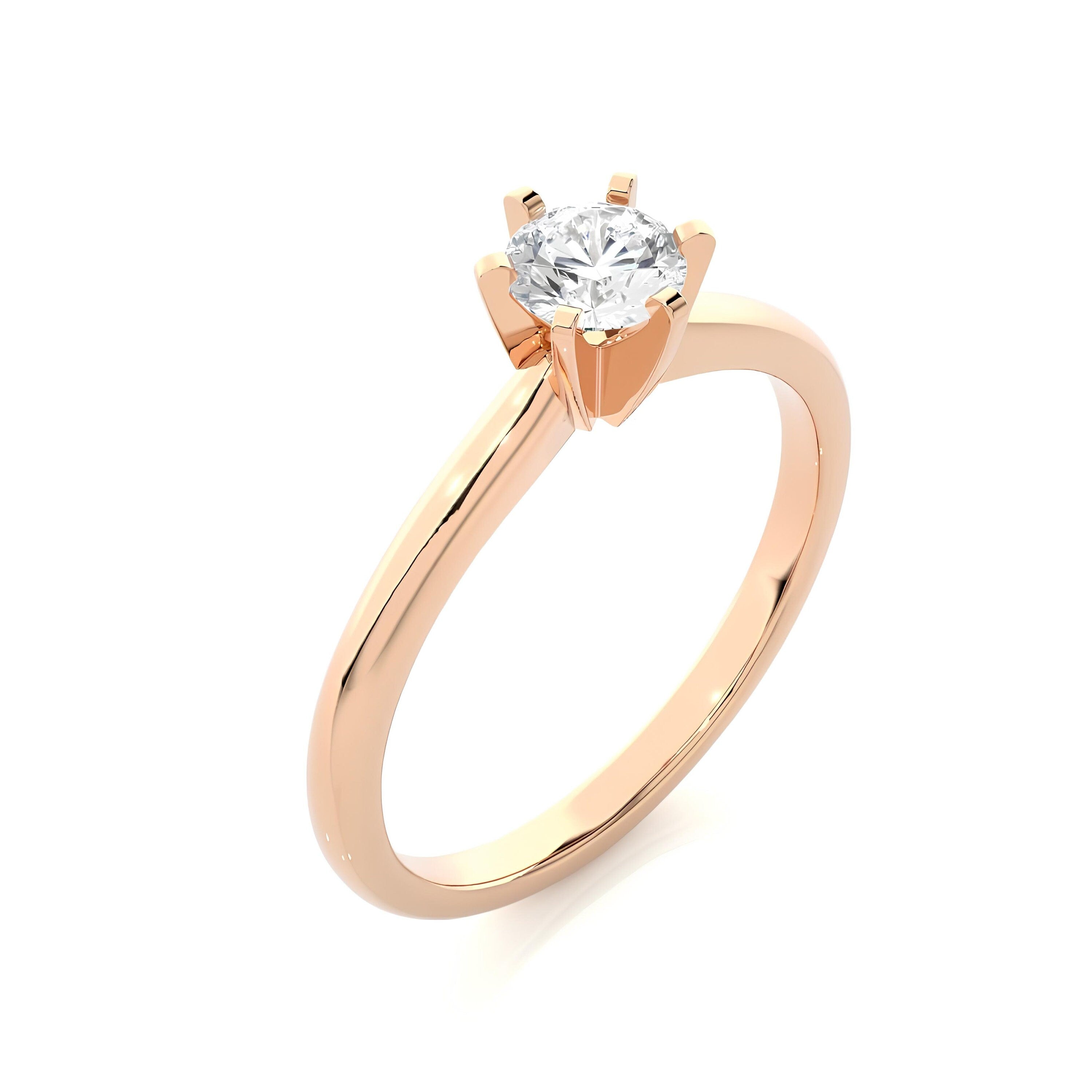 IGI Certified Lab Grown Diamond Solitaire Engagement Ring – 0.25 to 2.00 Ct EF VS/SI Conflict-Free Diamond in 14K Real Gold